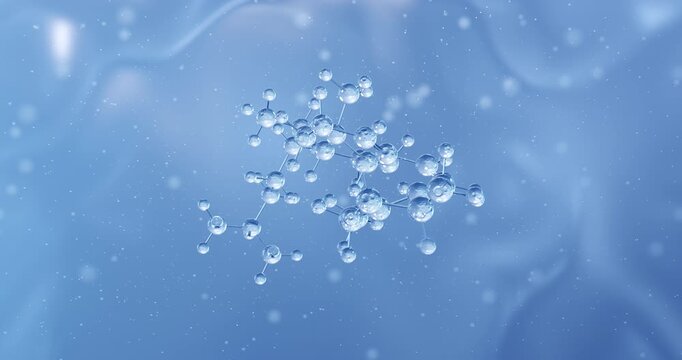 Previtamin D3 rotating molecular structure, 3d model of vitamin d precursor
