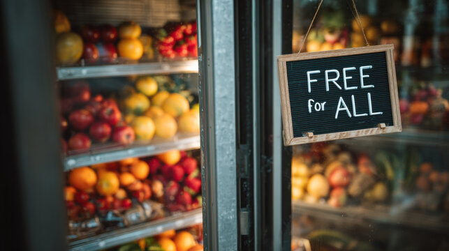 Public refrigerator filled with free community produce - Powered by Adobe