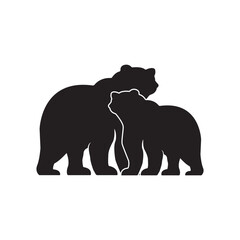 Obraz premium Bear vector silhouette art illustration bundle