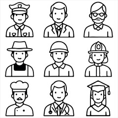 Man Profession Icon Set vector