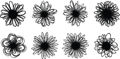 Obraz premium Set of Artistic Floral Sketches with Diverse Styles and Delicate Details