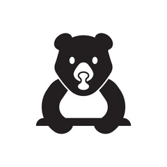 Teddy bear editable outline icon isolated on white background flat