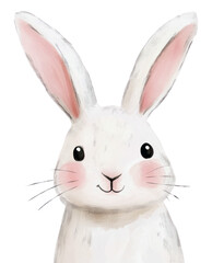 Obraz premium PNG Cute bunny soft pastel colors animal art illustration.