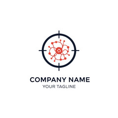 Abstract Molecular Structure Target Logo Design.