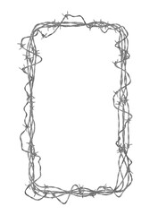 vertical barbed wire frame. a stark 3d symbol of tall barriers, confinement, or the long struggle for freedom.