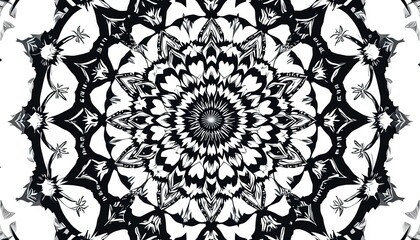 Striking black and white kaleidoscopic design for modern backgrounds and creative projects, a dynamic pattern that adds visual interest and artistic flair