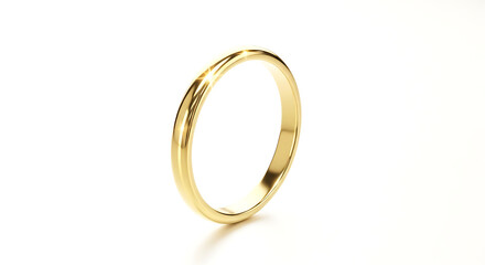 Elegant gold wedding band with a polished finish, symbolizing commitment and eternal love on a white background