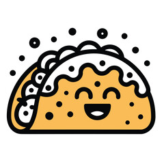 Taco happy cartoon illustration