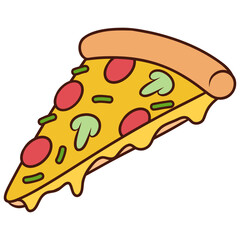 Cartoon of Pizza Slice