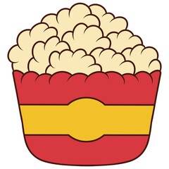 Cartoon Illustration of Popcorn