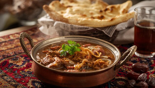 Hot Pakistani Nihari with Naan &ndash; Traditional Winter Breakfast