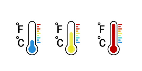 thermometer icon vector illustration set