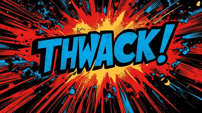 Dynamic THWACK Comic Burst  Pop Art Sound Effect - Powered by Adobe