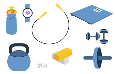 Fitness and Gym Equipment Vector Set. Suitable for poster design, fitness apps, banners, health blogs, training programs, infographics, and sports content.