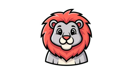 Cartoon Lion Head Illustration