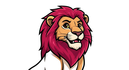 Cartoon Lion with Pink Mane