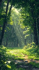 Fototapeta premium Rainy forest path