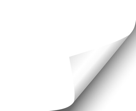 png rolled or curled page corner design element with shadow on transparent background. realistic blank sheet of paper corner for design purpose. can be used for poster, paper, presentation & web edge