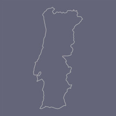 Portugal map outline simple vector illustrati