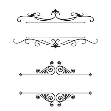 Collection of elegant vintage dividers borders for design and decoration
