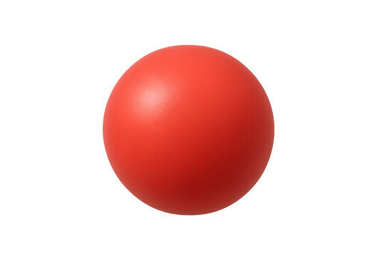 Red sphere displaying 3d geometric shape and physics concept, floating on a transparent background, smooth surface design