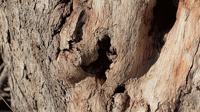 custodianship. Close-up of tree trunk with abnormal swelling and torn bark, textured botanical imperfection. gardening catalogs, home-decor guides, designed for gardening and botanical catalogs.