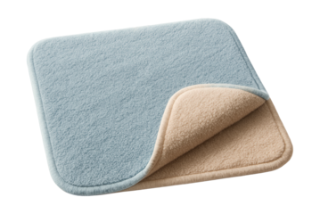 Reversible bath mat with two color options for versatile decor matching.