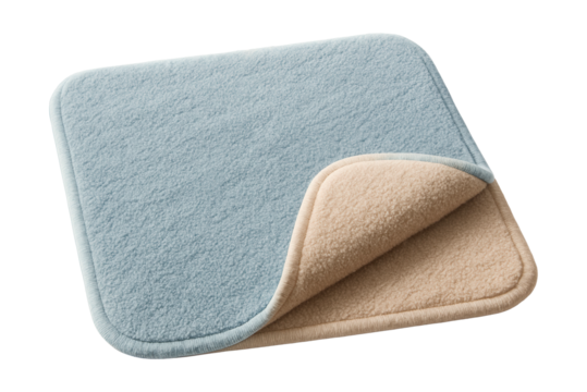 Reversible bath mat with two color options for versatile decor matching.