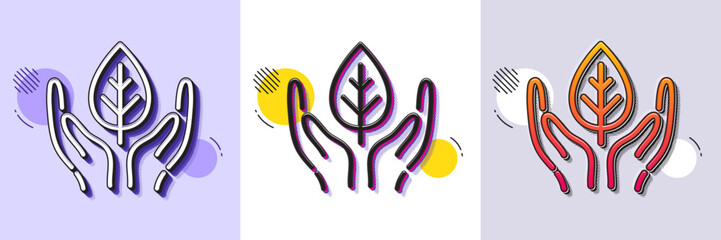 Obraz premium Fair trade line icon. Halftone dotted pattern. Gradient icon with grain shadow. Bio cosmetics sign. Organic tested symbol. Line fair trade icon. Various designs. Vector