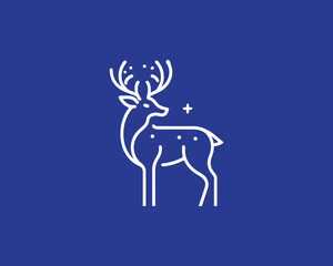 Minimalist deer outline emblem