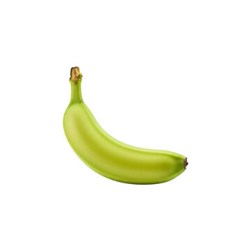Unripe Green Banana Isolated on Black Background