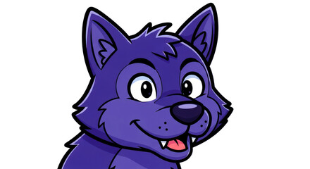 Cartoon Blue Wolf Illustration