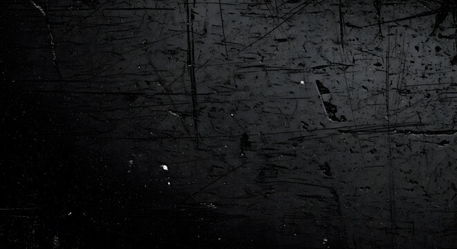 Black scratched grunge metal texture background - Powered by Adobe
