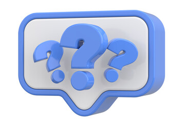 Question mark sign. 3D illustration.