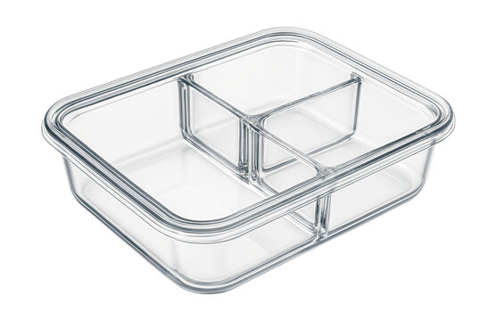 Clear divided container ideal for meal prepping lunches for work or school.