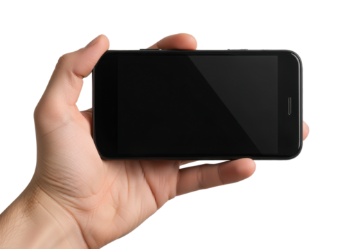 Hand Holding Blank Smartphone Screen for Design or Advertising Use