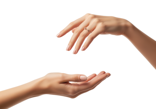 Delicate Hands Reaching Out for Connection and Support in Harmony - Powered by Adobe