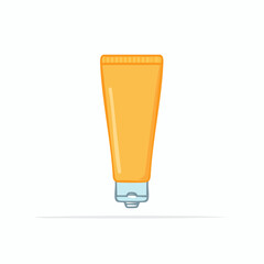 Orange Sunscreen Tube Icon Illustration