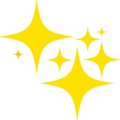 Stars of brilliance and radiance of cleanliness and freshness. Cleaning, fresh, hygiene and shine in house. Flat vector cartoon illustration. Objects isolated on a white background.