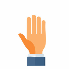 Obraz premium Cartoon hand raised in gesture illustration, palm open, sleeve and cuff visible