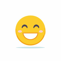 Emoticon face with happy expression, showing joy, simple design