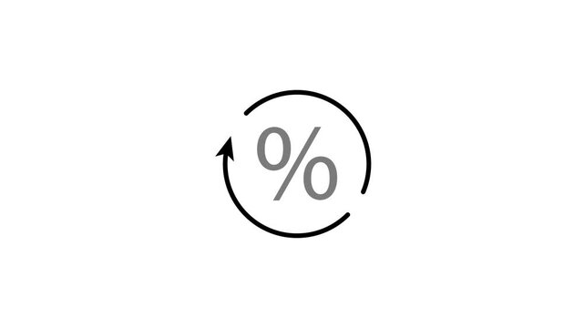 Percentage Symbol with Rising Arrow Icon Animation &ndash; Dynamic 4K Stock Video