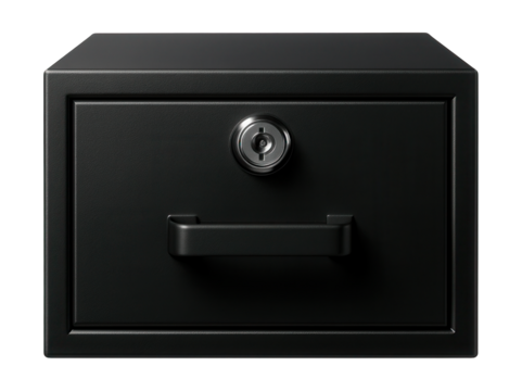 Lockable steel drawer for nightstands, ensuring secure storage for personal items.