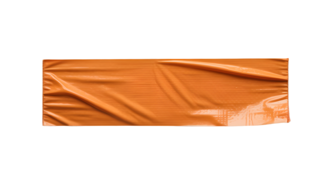 Orange Tape Banner on White Background A Textured and Transparent Adhesive Element for Design and Messaging
