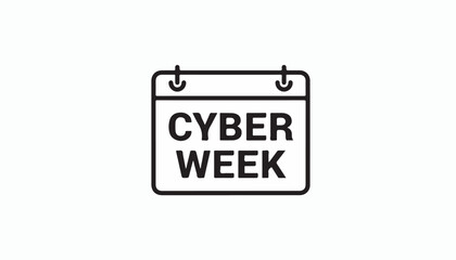 Cyber Week Calendar Icon A Reminder of Online Sales.