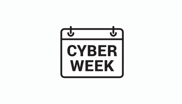 Cyber Week Calendar Icon A Reminder of Online Sales.