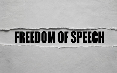 Freedom of Speech Text Revealed Under Torn White Paper