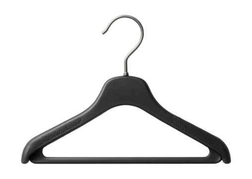 Slim plastic hanger with a non-slip grip, ideal for keeping blouses secure in closets.