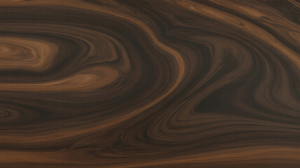 Abstract Dark Wood Grain Texture Background, Rich Brown Swirls and Lines, Natural Pattern for Design and Decoration, Close-up of Elegant