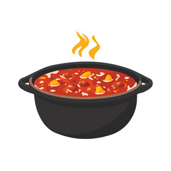 Goulash, clean 2D vector flat illustration in minimal and modern style on a white background.